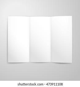 Blank Tri Fold Paper Mockup. Vector Illustration of Brand Identity Leaflet Design for Business Promotion.