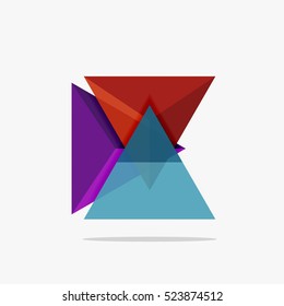 Blank triangle layout business template, infographic background