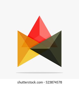 Blank triangle layout business template, infographic background