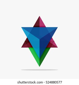 Blank triangle layout business template, infographic background