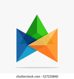 Blank triangle layout business template, infographic background
