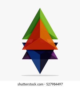 Blank triangle layout business template, infographic background