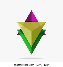 Blank triangle layout business template, infographic background