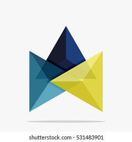 Plantilla de negocio de diseño triangular en blanco, fondo infográfico