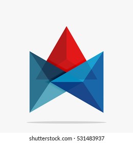 Blank triangle layout business template, infographic background