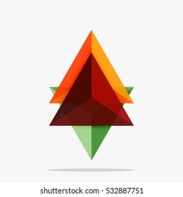 Blank triangle layout business template, infographic background