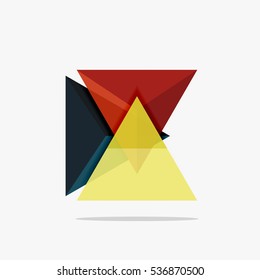 Blank triangle layout business template, infographic background