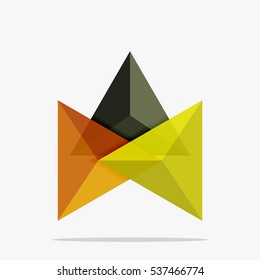 Blank triangle layout business template, infographic background