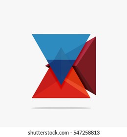 Plantilla de negocio de diseño triangular en blanco, fondo infográfico