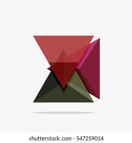 Blank triangle layout business template, infographic background