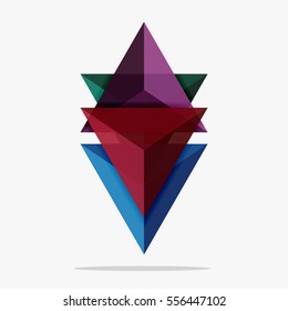 Blank triangle layout business template, infographic background