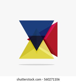 Plantilla de negocio de diseño triangular en blanco, fondo infográfico