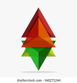 Blank triangle layout business template, infographic background