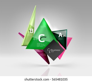 Blank triangle layout business template, infographic background. Vector background for workflow layout, diagram, number options or web design