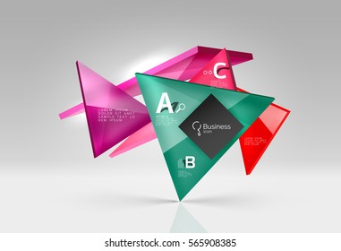 Blank triangle layout business template, infographic background. Vector background for workflow layout, diagram, number options or web design