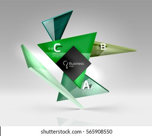 Plantilla de negocio de diseño triangular en blanco, fondo infográfico. Fondo vectorial para diseño de flujo de trabajo, diagrama, opciones de número o diseño web