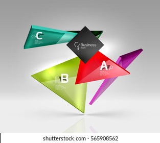 Blank triangle layout business template, infographic background. Vector background for workflow layout, diagram, number options or web design