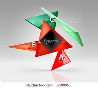 Blank triangle layout business template, infographic background. Vector background for workflow layout, diagram, number options or web design