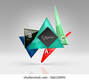 Blank triangle layout business template, infographic background. Vector background for workflow layout, diagram, number options or web design
