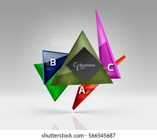 Blank triangle layout business template, infographic background. Vector background for workflow layout, diagram, number options or web design
