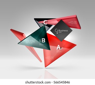 Blank triangle layout business template, infographic background. Vector background for workflow layout, diagram, number options or web design