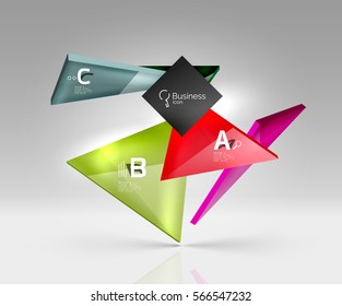 Blank triangle layout business template, infographic background. Vector background for workflow layout, diagram, number options or web design