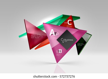 Blank triangle layout business template, infographic background. Vector background for workflow layout, diagram, number options or web design