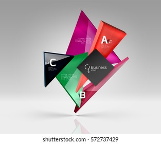 Leere Dreieck-Layout-Business-Vorlage, Infografik-Hintergrund. Vektorhintergrund für Workflow-Layout, Diagramm, Zahlenoptionen oder Webdesign