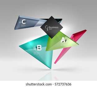 Blank triangle layout business template, infographic background. Vector background for workflow layout, diagram, number options or web design