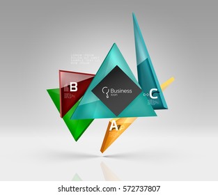 Blank triangle layout business template, infographic background. Vector background for workflow layout, diagram, number options or web design