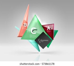 Leere Dreieck-Layout-Business-Vorlage, Infografik-Hintergrund. Vektorhintergrund für Workflow-Layout, Diagramm, Zahlenoptionen oder Webdesign