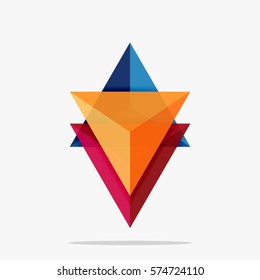 Blank triangle layout business template, infographic background