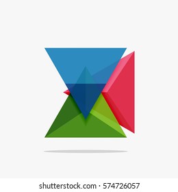 Blank triangle layout business template, infographic background