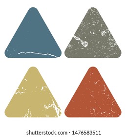 Blank triangle postal stamps set. illustration vector 