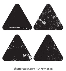 Blank triangle postal stamps set.illustration vector 