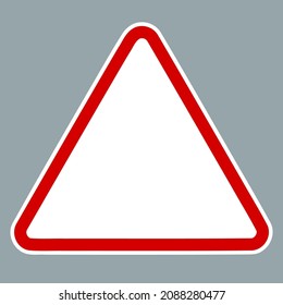 Blank triangle warning sign template. Simple vector sign.