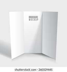 Blank tri-fold brochure design isolated. 