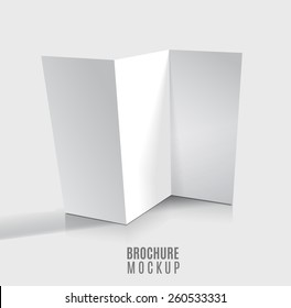 Blank tri-fold brochure design isolated.