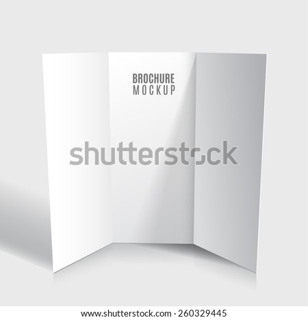 Blank tri-fold brochure design isolated. 