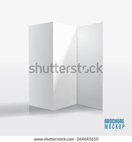 Blank tri-fold brochure design isolated.