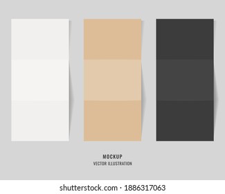 Blank trifold brochure set. Mockup vector isolated. Template design. Realistic vector illustration.