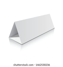 Blank trifold paper brochure mockup. 3d Vector Illustration.