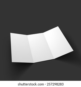 Blank Trifold Paper Brochure Mockup. Vector Illustration EPS10.