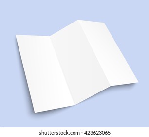 Blank trifold paper brochure mockup