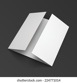 Blank trifold paper brochure.  Vector illustration EPS10.