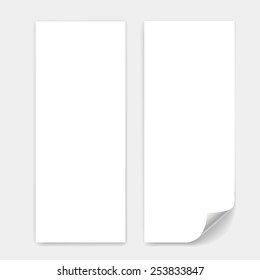 Blank trifold paper sheet vector with page curl
