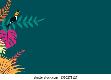 Blank tropical green background vector
