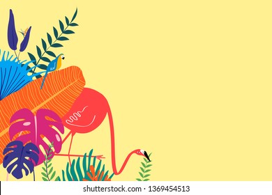 Blank tropical yellow background vector