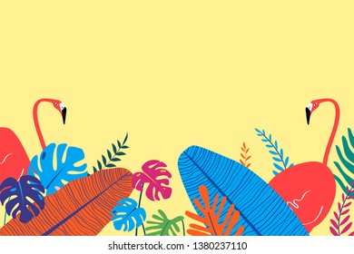 Blank tropical yellow background vector