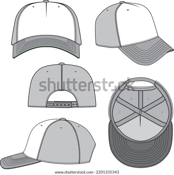 Blank Trucker Hat Fashion Design Template Stock Vector (Royalty Free ...